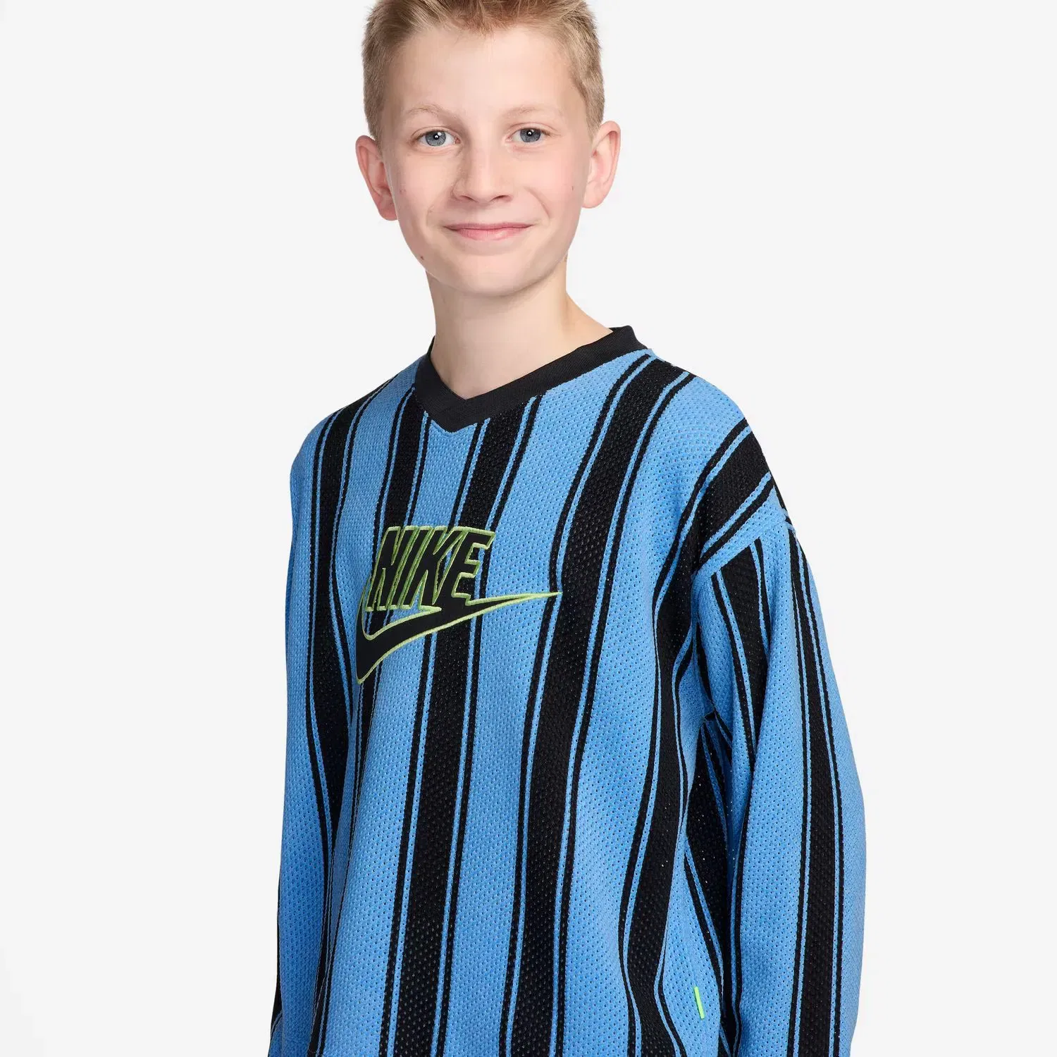 Детская футболка для мальчиков из сетчатой ткани Sportswear Collection Nike, Blue / Black — фото 3