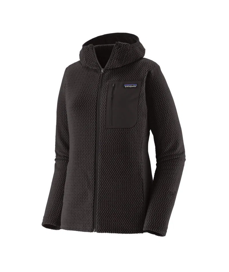 Женское флисовое худи с полной застежкой-молнией R1 Air Patagonia, Black