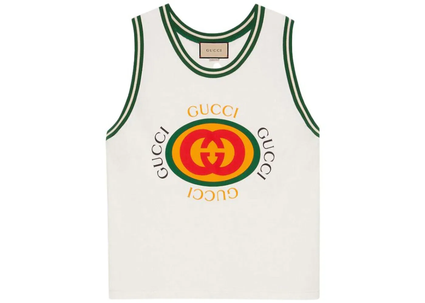 Мужской топ-майка с принтом Gucci Vintage Logo Print Gucci, White