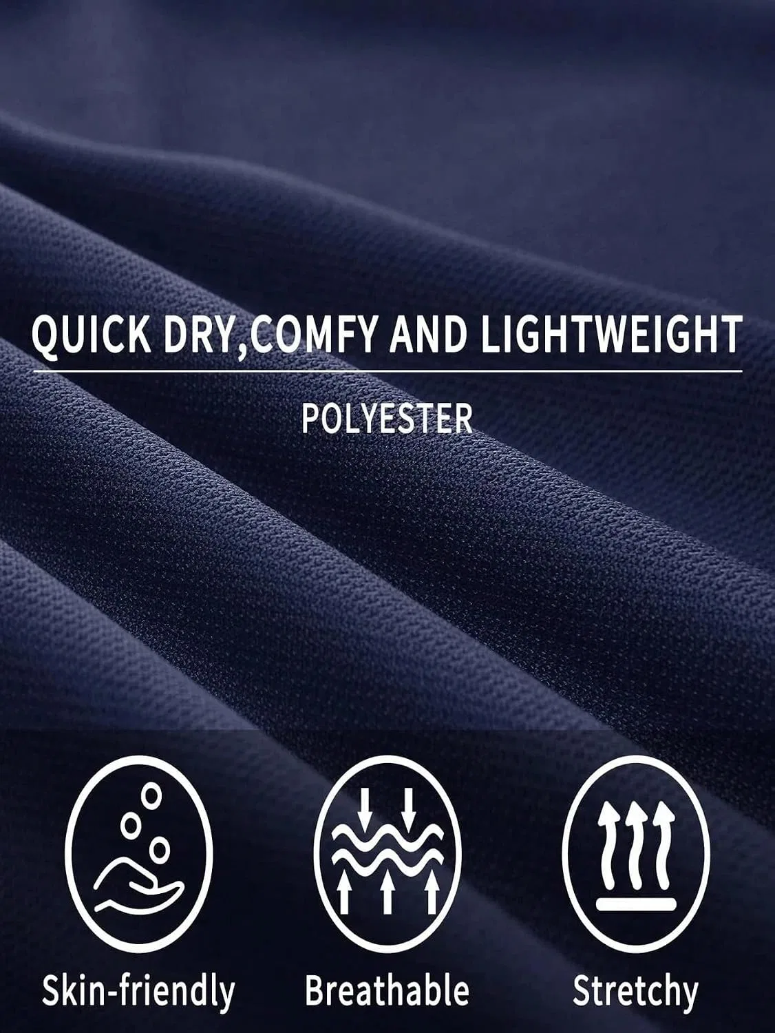 Мужская повседневная футболка с воротником Generic, Navy Blue — фото 4