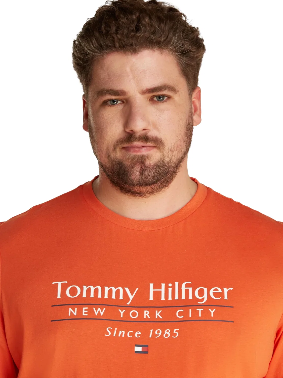 Мужская футболка с коротким рукавом Center Stack Tee Tommy Hilfiger, Orange (Brilliant Orange) — фото 3