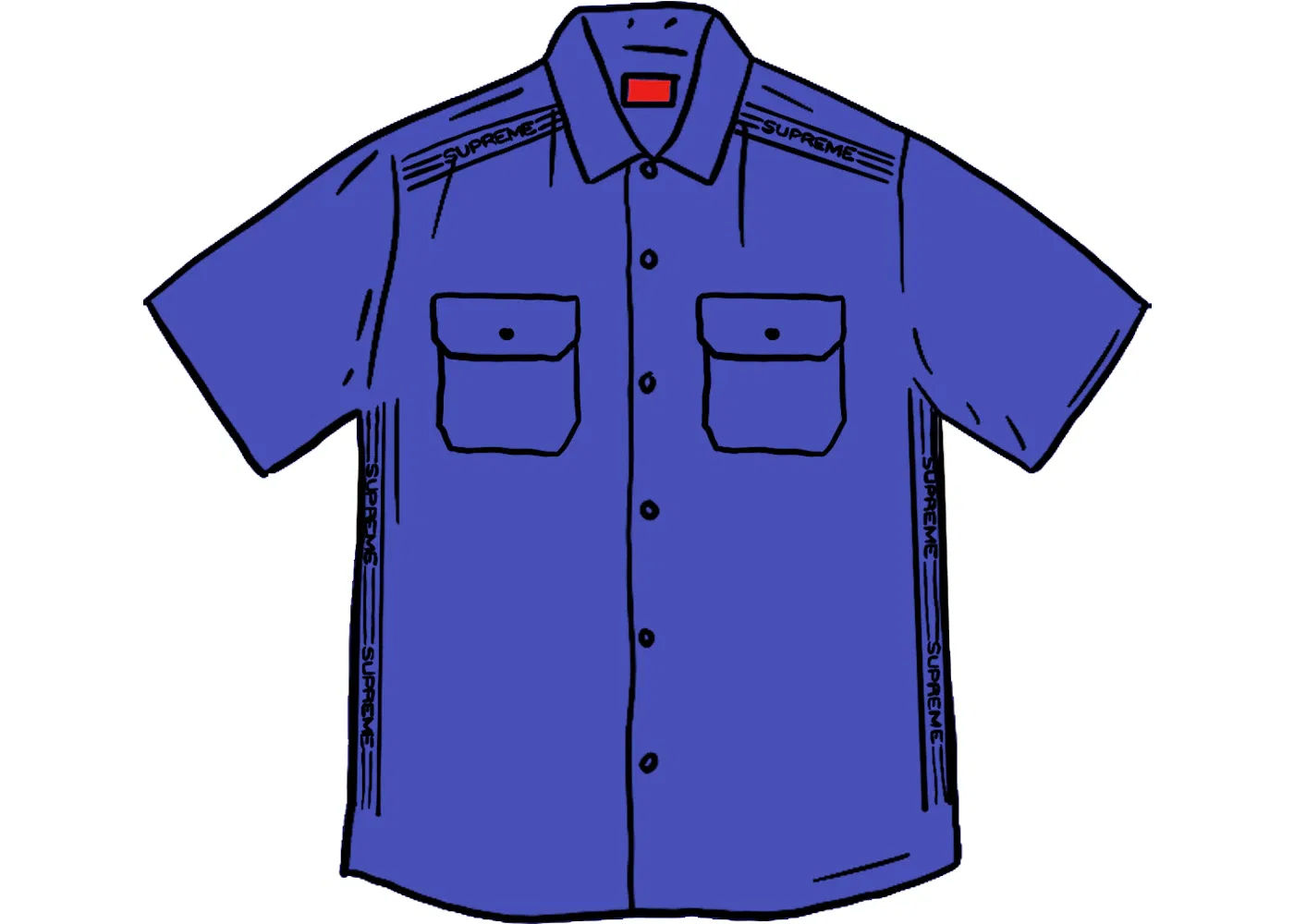 Мужская рубашка с коротким рукавом Supreme S/S Work Shirt, Dusty Royal