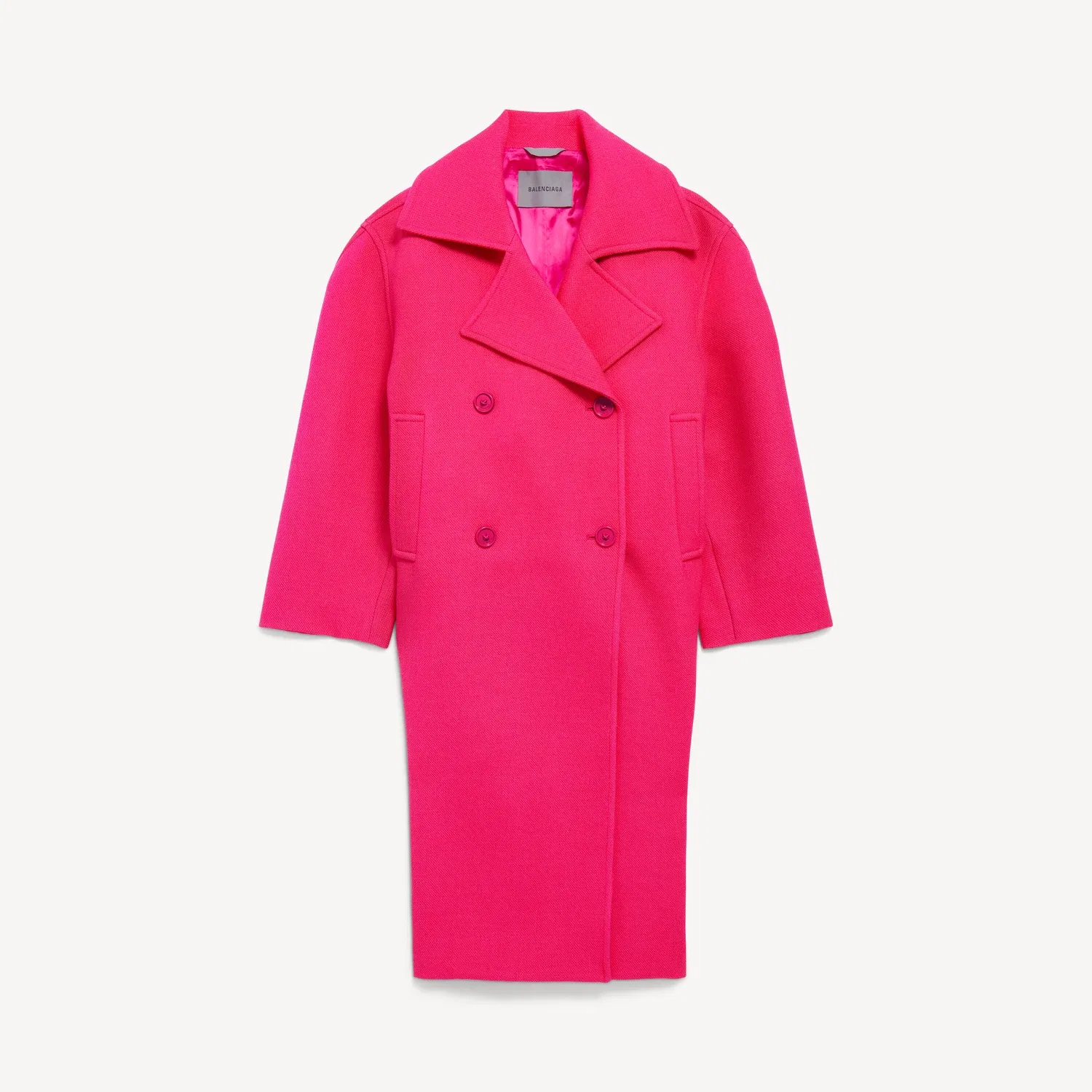 Женское длинное пальто-кокон Balenciaga, розовый