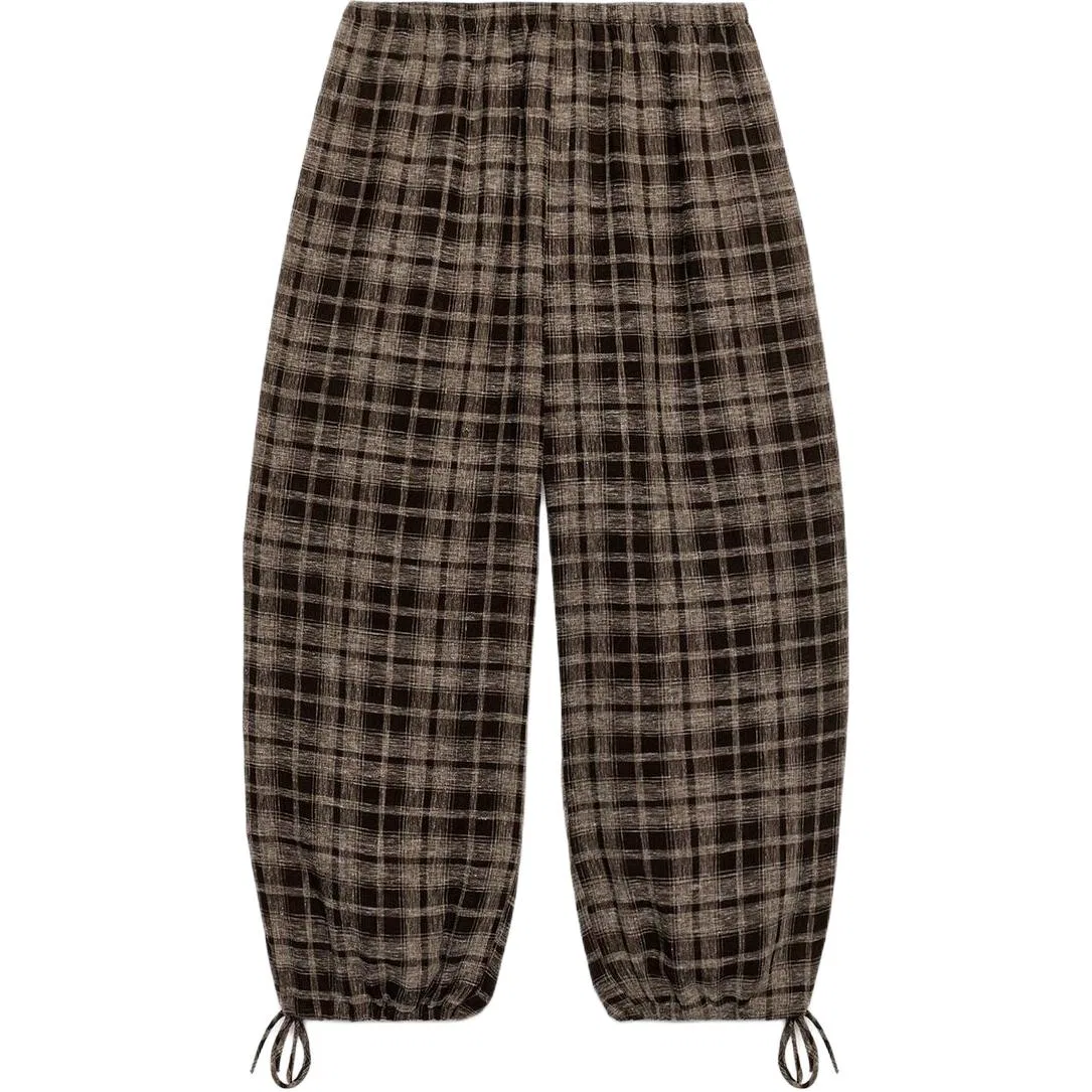 Женские брюки свободного кроя с фонариками ZARA, Brown/Nude