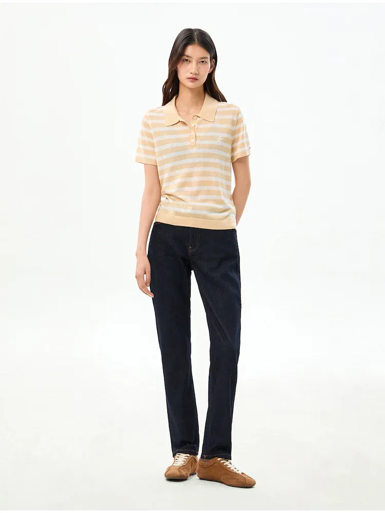 Свитер Polo из смеси шелка TOMMY HILFIGER, Mustard — фото 2
