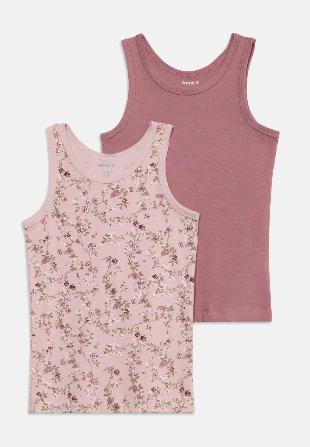 Nmftank top 2pack violetflower noos - undershirt Name It, Violet Icepack:W/ Wistful Mauve