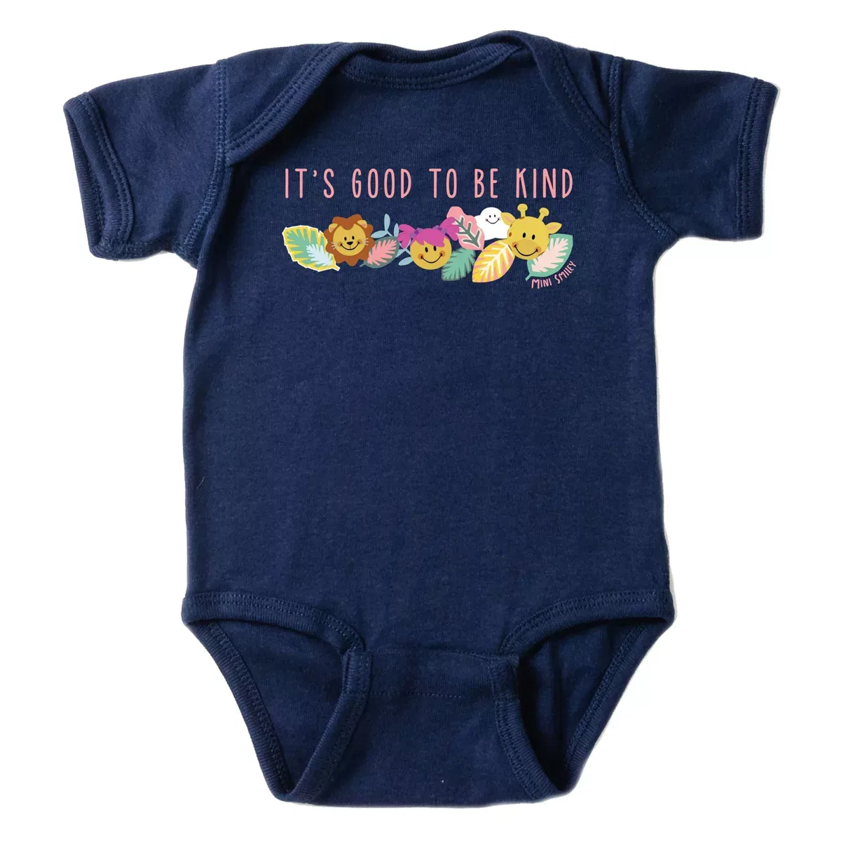 Детский боди-комбинезон с коротким рукавом с принтом Mini Smiley It's Good To Be Kind Aria The Juniper Shop, Navy