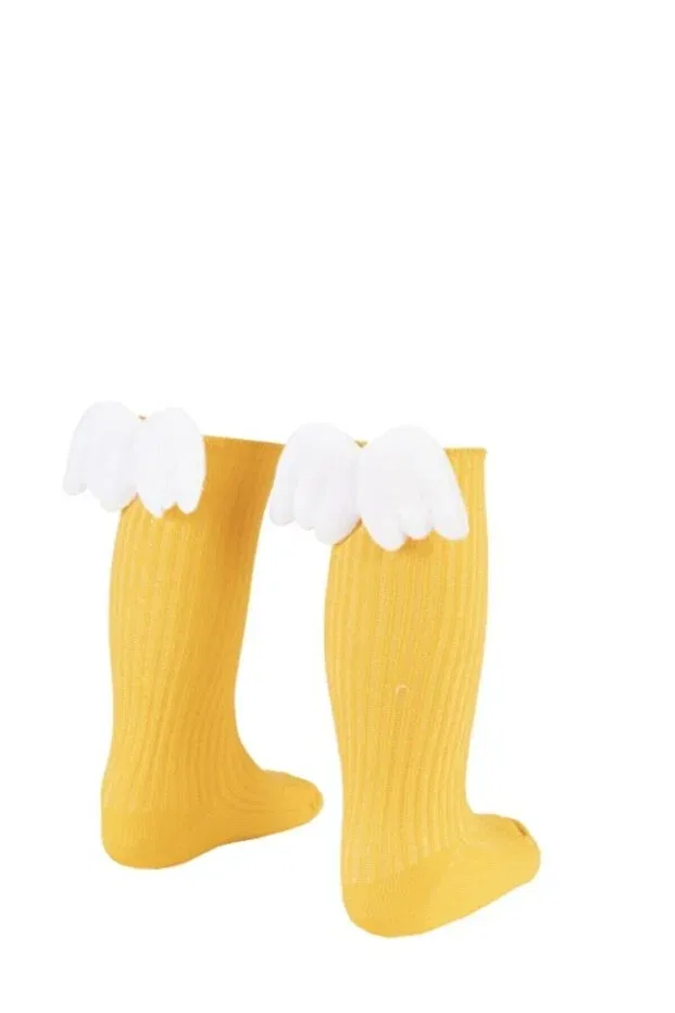 Детские гольфы для девочек без рисунка Angel Wing Eses Bebe, Mustard Yellow