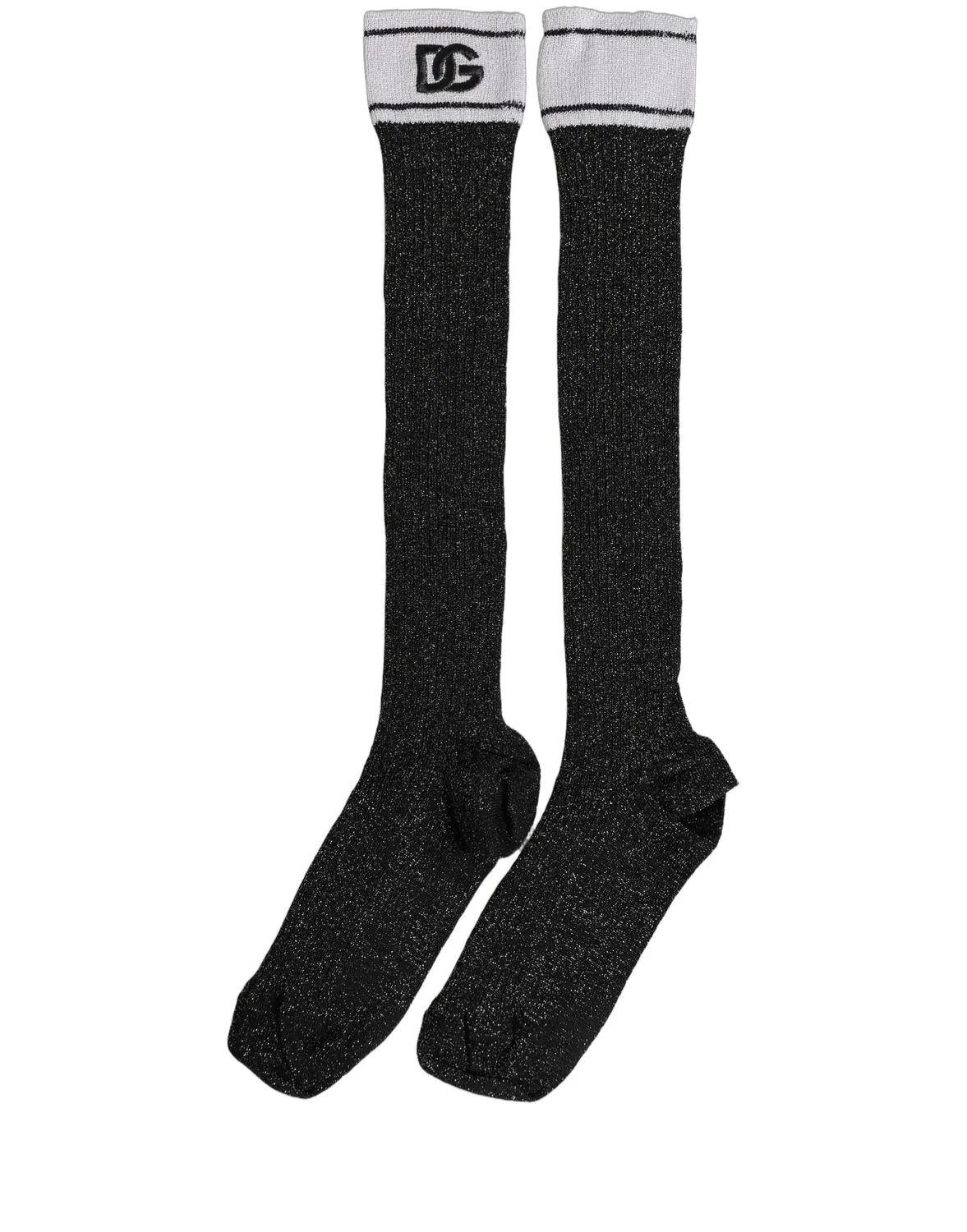 Женские высокие носки с логотипом Knee High Dolce & Gabbana, Black — фото 2
