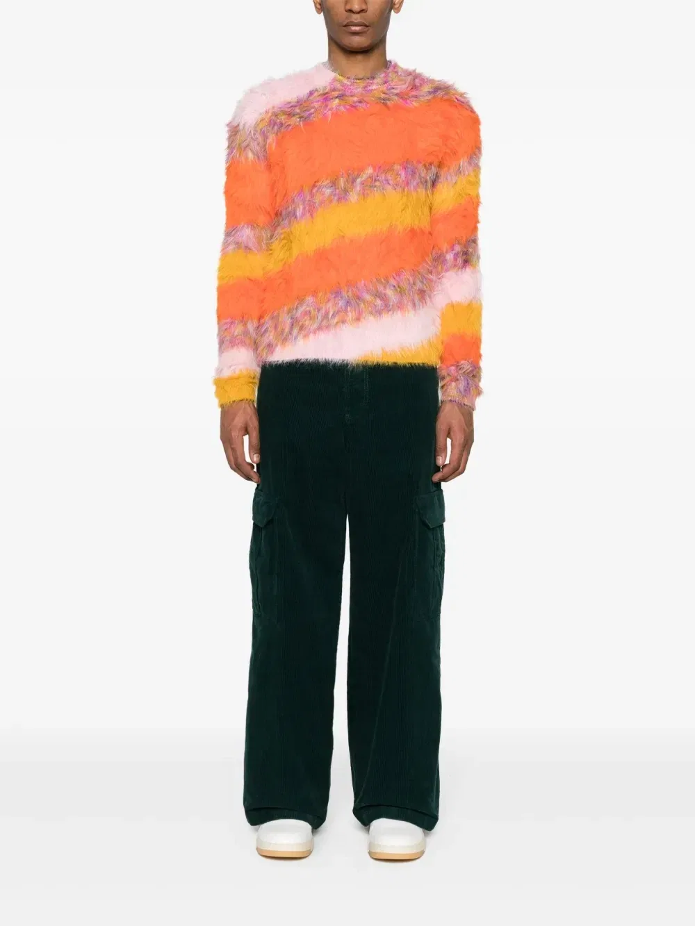 Вельветовые брюки карго Acne Studios, зеленый — фото 2