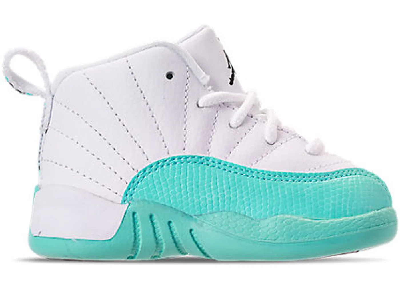 Детские кроссовки с принтом Jordan 12 Retro Jordan, White/Black-Light Aqua