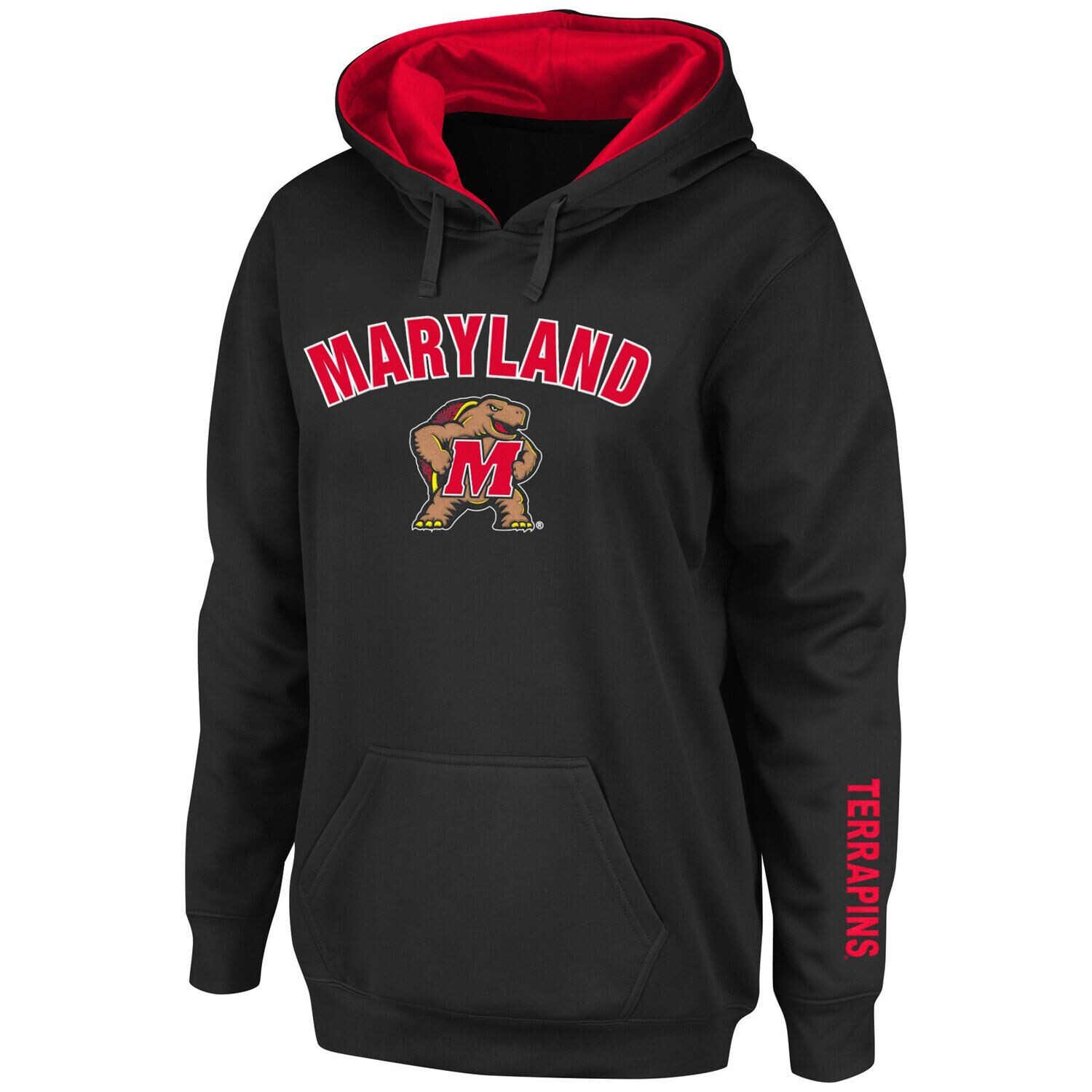 

Женский черный пуловер с капюшоном Maryland Terrapins Arch & Logo 1 Colosseum