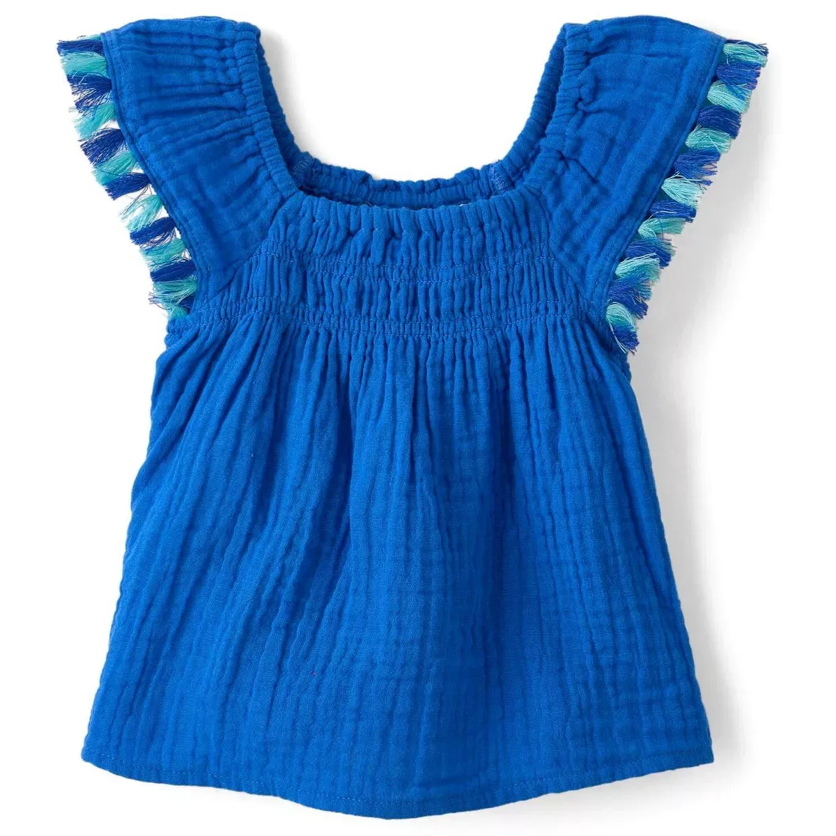 Детский топ для девочек с квадратным вырезом Gauze Flutter The Children's Place, Blue