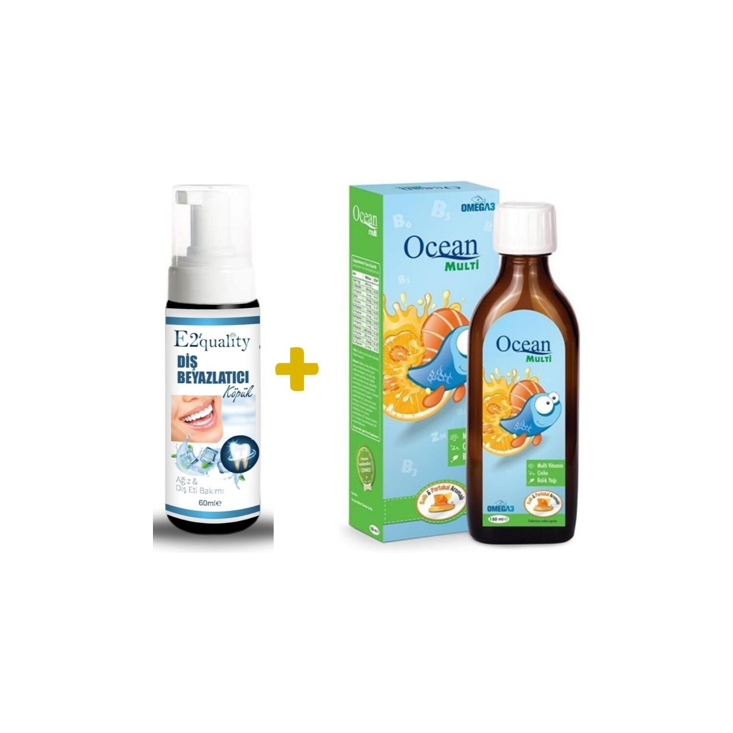 

Отбеливающая пена для зубов Orzax E2' Quality + Сироп Orzax Ocean Multi, 150 мл