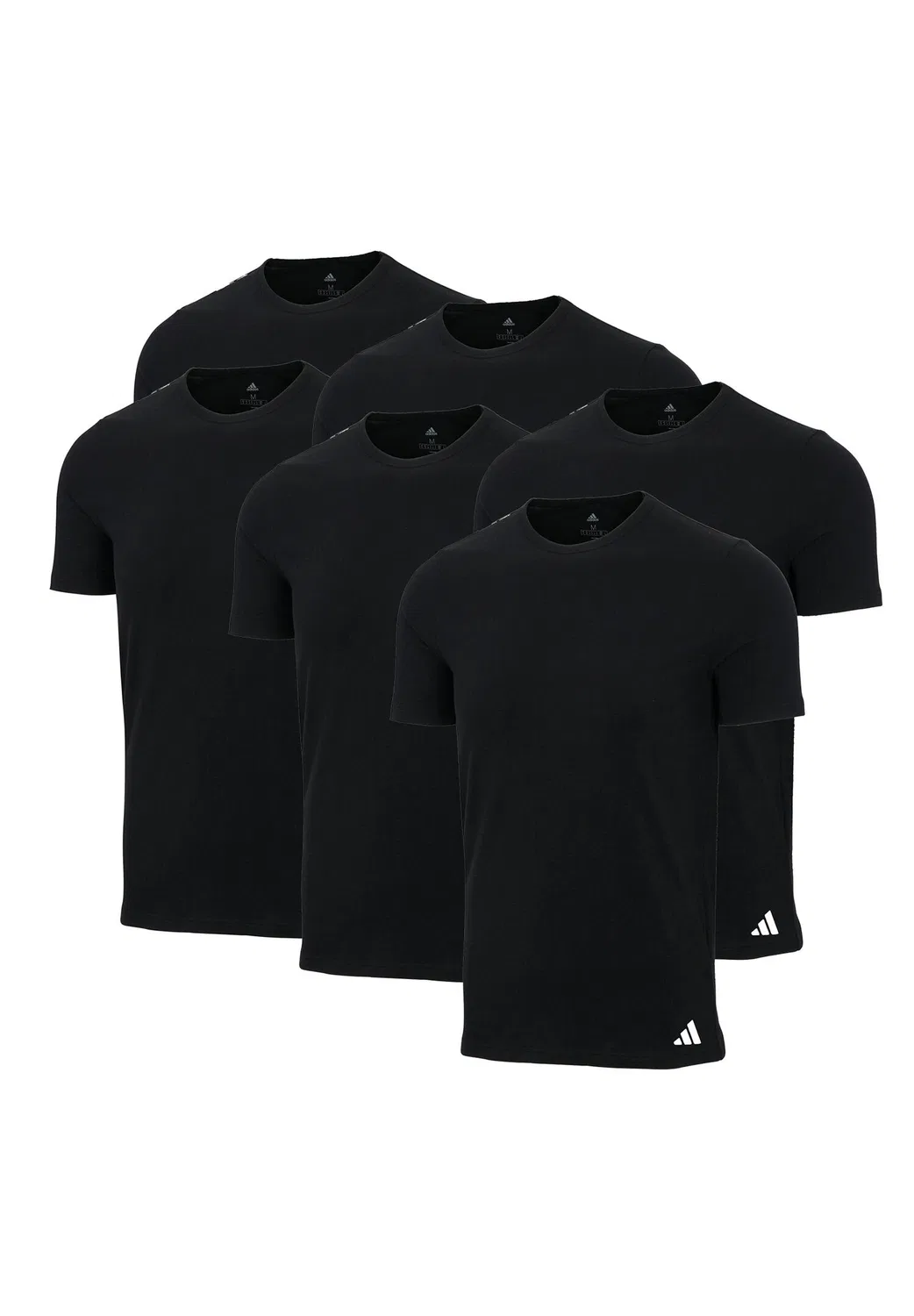 Мужской хлопковый комплект футболок Crew Neck Adidas, Черный