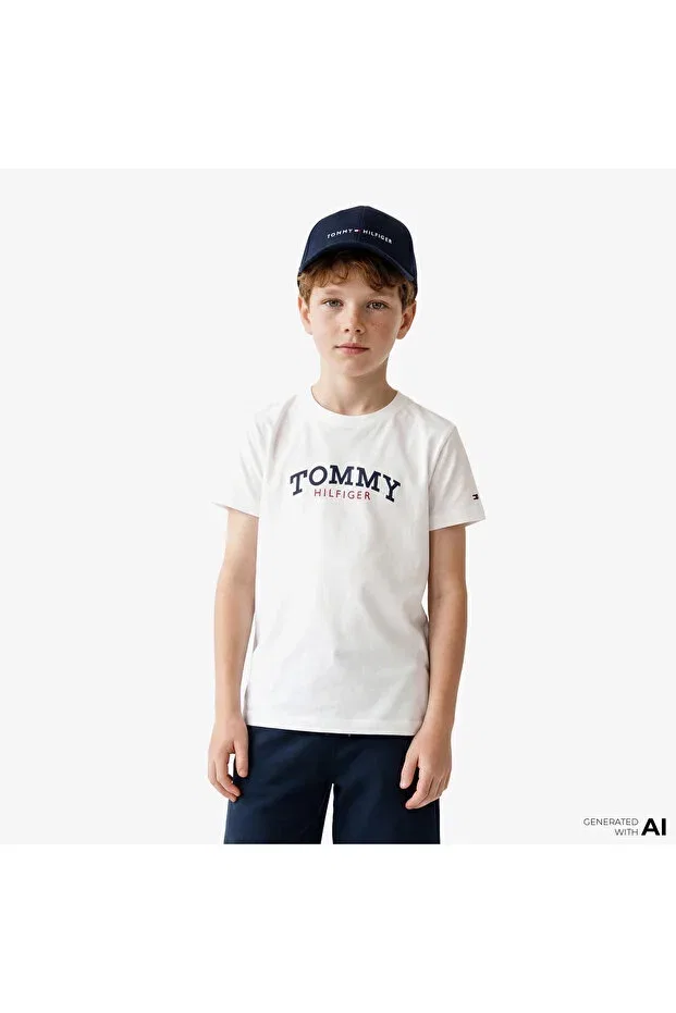 Детский комплект спортивного костюма для девочек Monotype children's white tracksuit set Tommy Hilfiger, White — фото 4