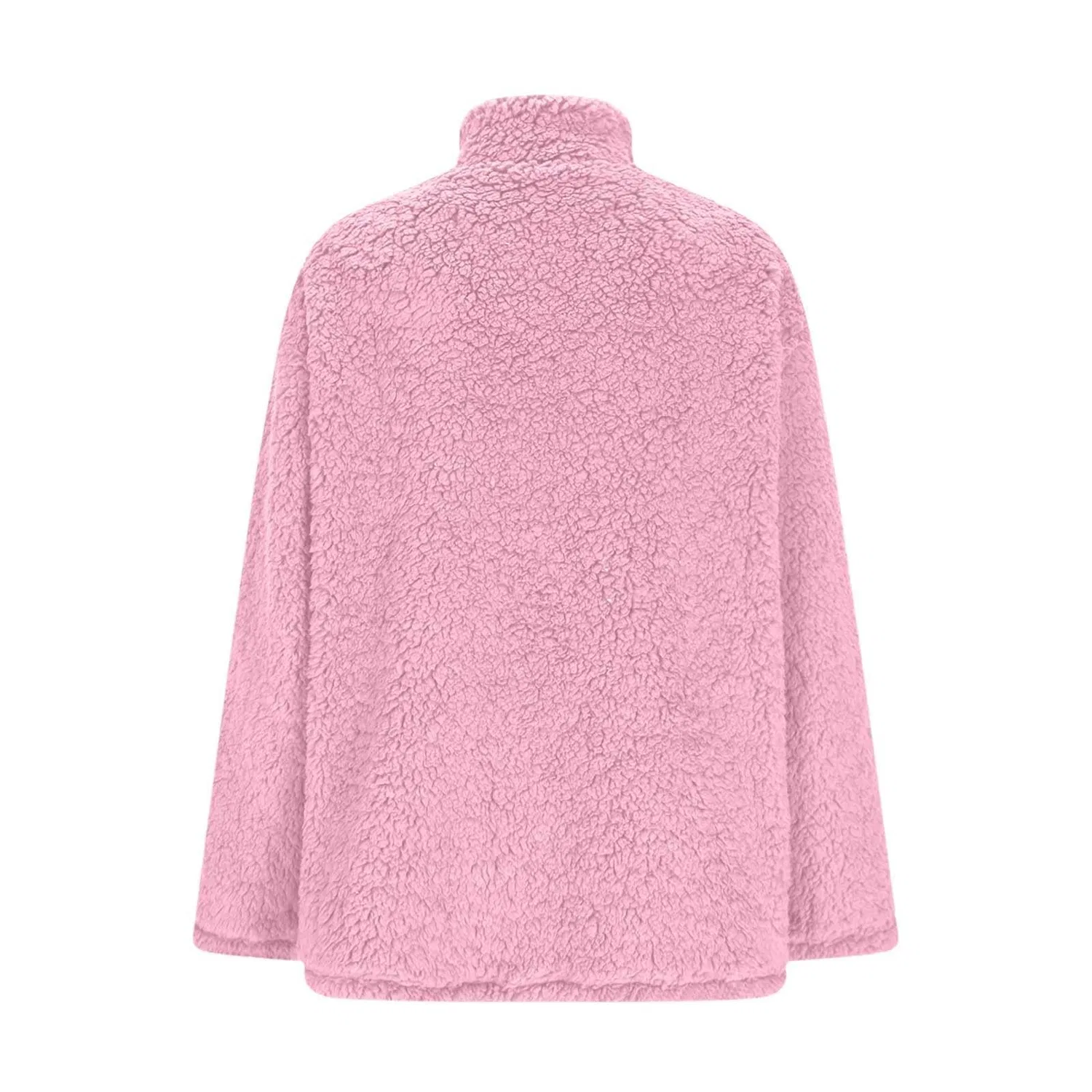 Женское зимнее пальто с капюшоном из флиса, pink — фото 4
