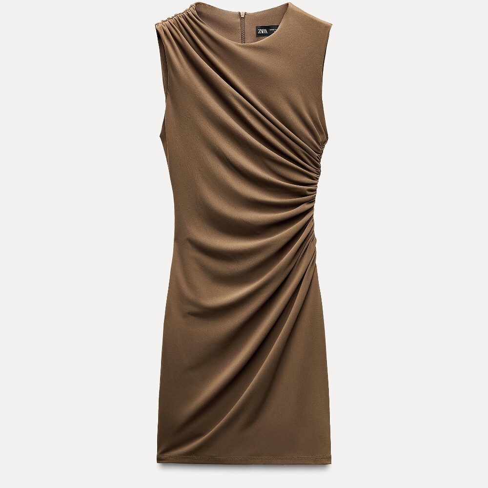 

Платье Zara Zw Draped Short, светло-коричневый