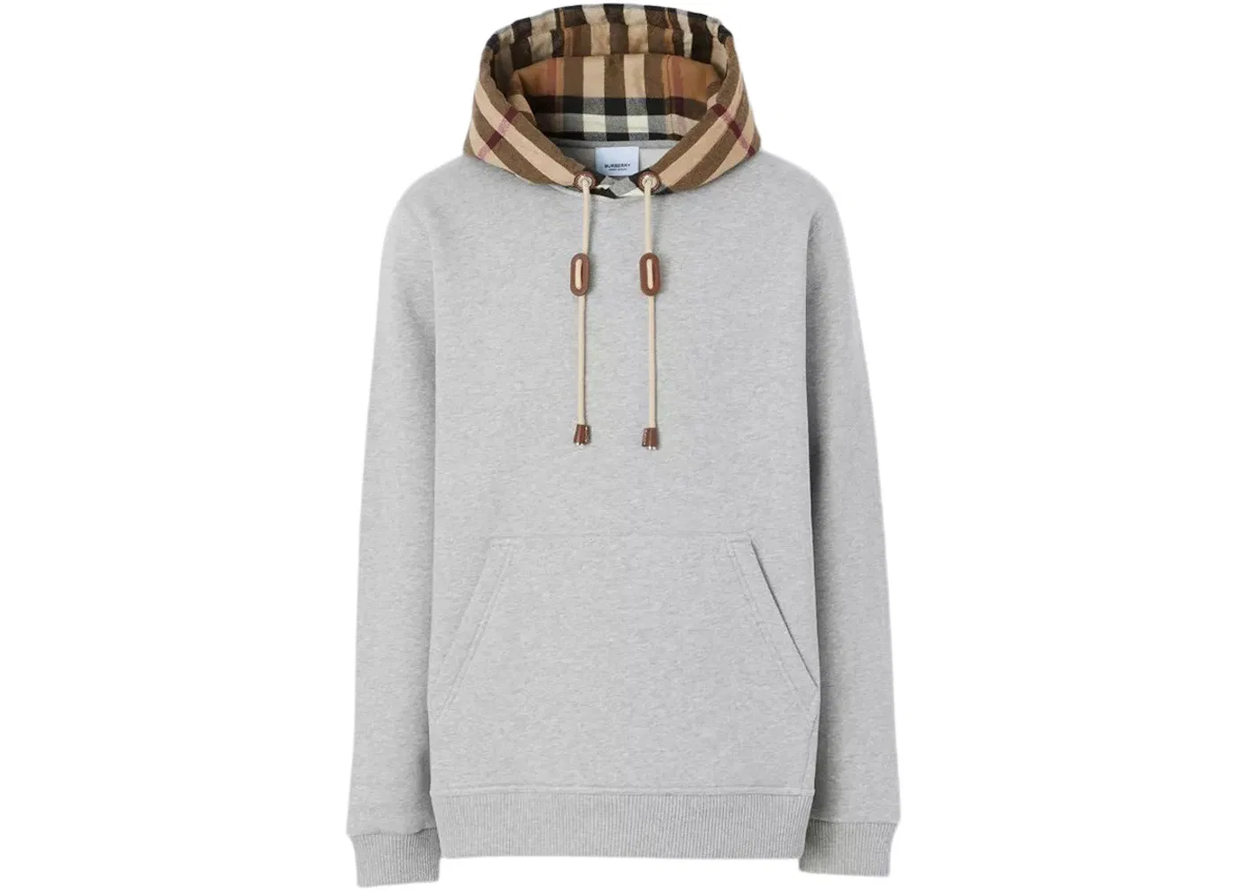 Мужской свитшот с капюшоном на молнии с принтом Burberry, Gray/Beige