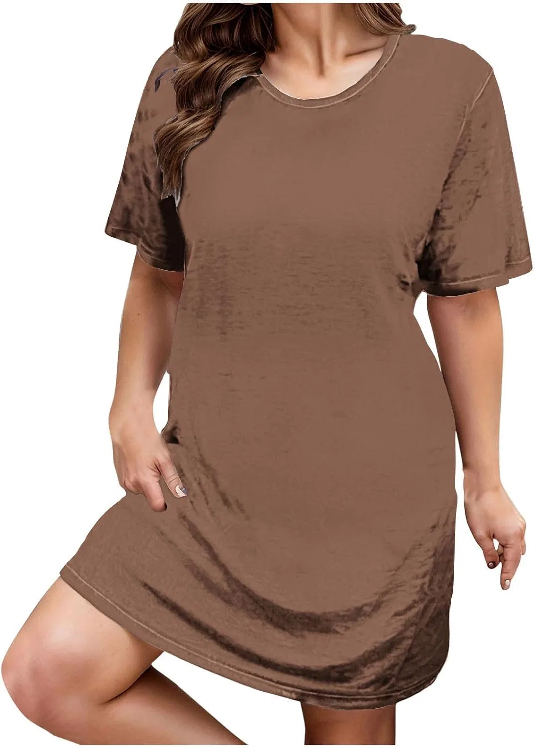 Женское летнее мини-платье с воланами T-Shirt Dress, Khaki