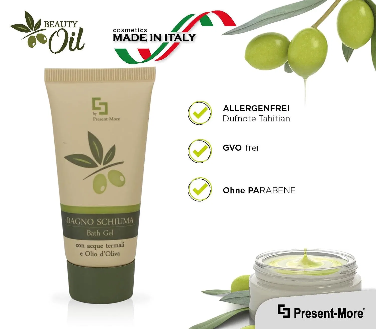 Гель для душа Beauty Oil Bubble Bath, PRESENT-MORE, набор 150 шт по 30 мл, Ваниль — фото 4