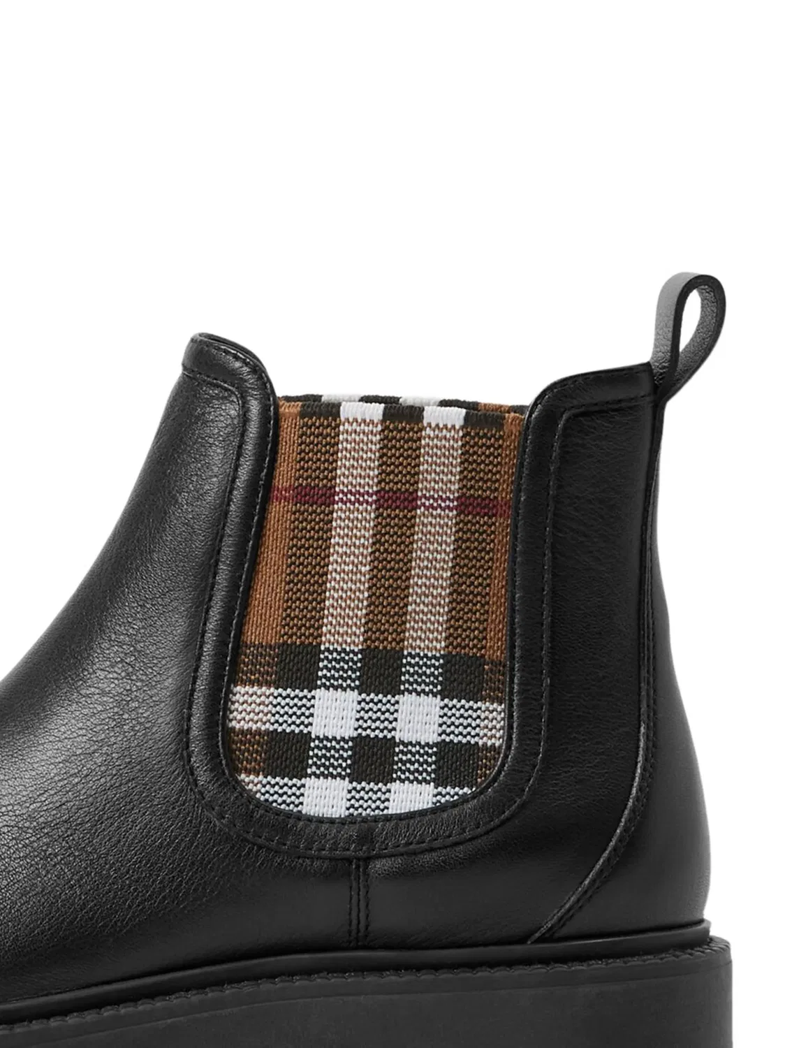Сапоги из кожи с клетчатым принтом Burberry, черный — фото 2