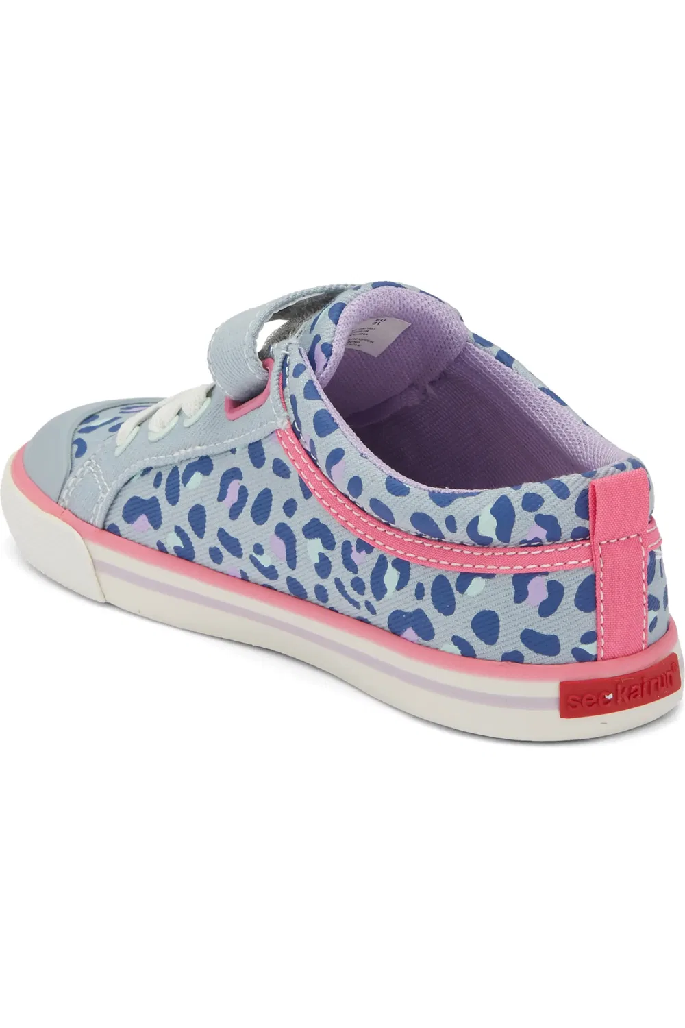 Кроссовки детские с цветочной вышивкой Kristin See Kai Run, Sky Blue/Leopard — фото 2