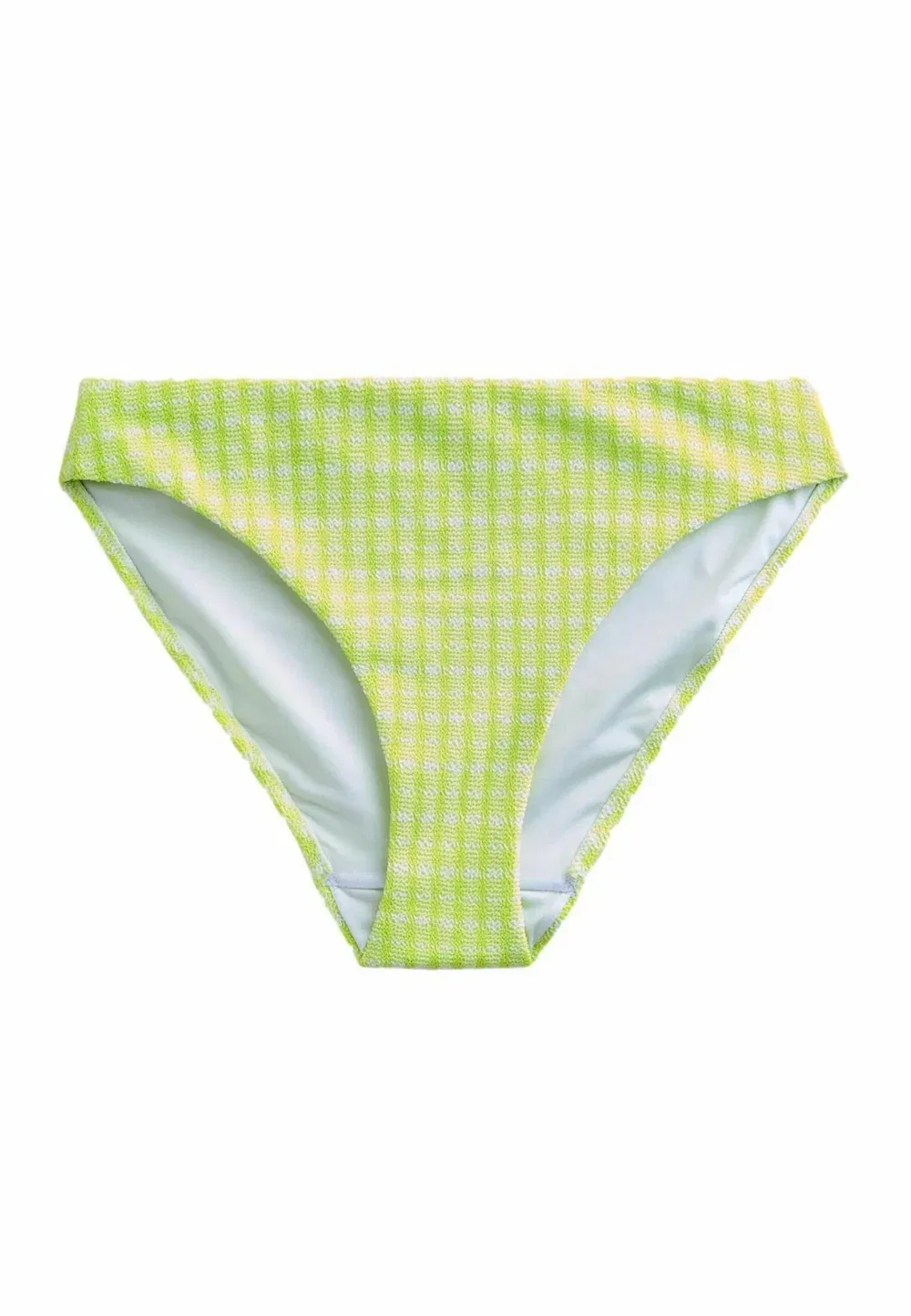 Плавки от бикини стандартного кроя с высоким вырезом Next, Lime Green Gingham Crinkle