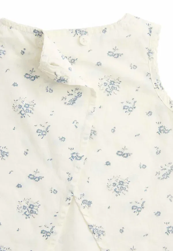 Комплект из платья и панталонов с цветочным принтом, хлопок, Marks & Spencer, Ivory, слоновая кость — фото 2
