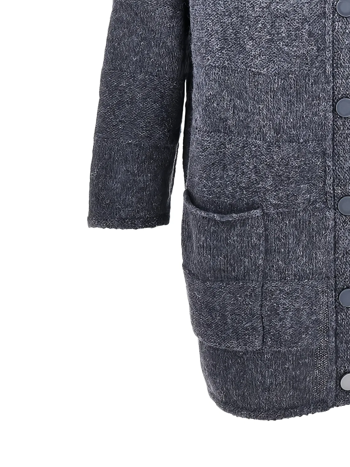 Кардиган фактурной вязки серого цвета Emporio Armani, серый — фото 2