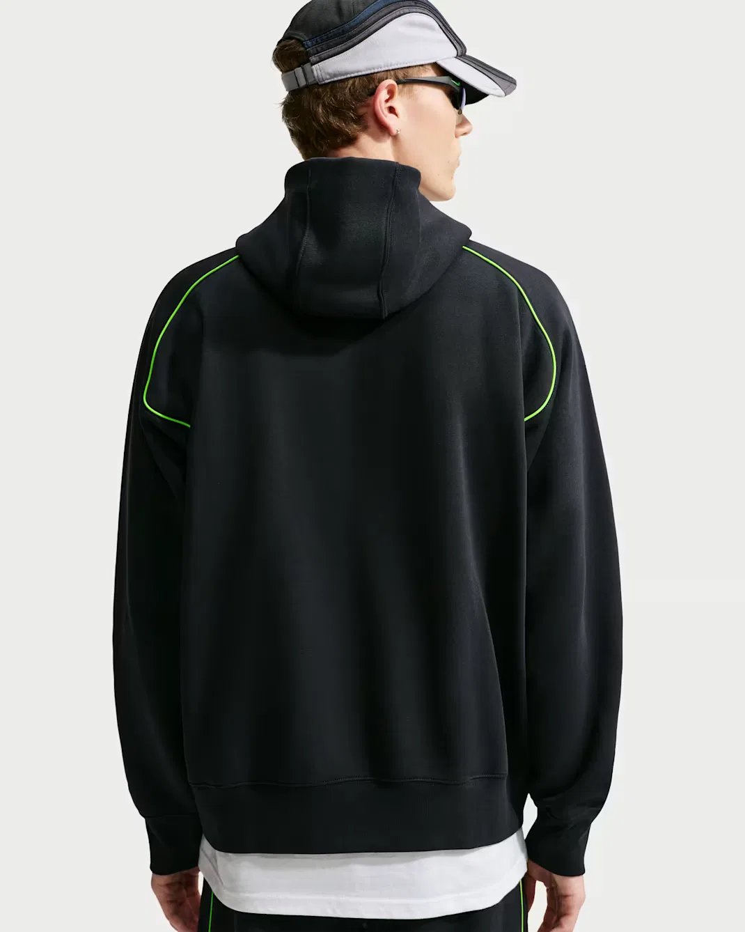 Мужская флисовая толстовка с капюшоном Nike Air, Black/Volt/Volt — фото 2