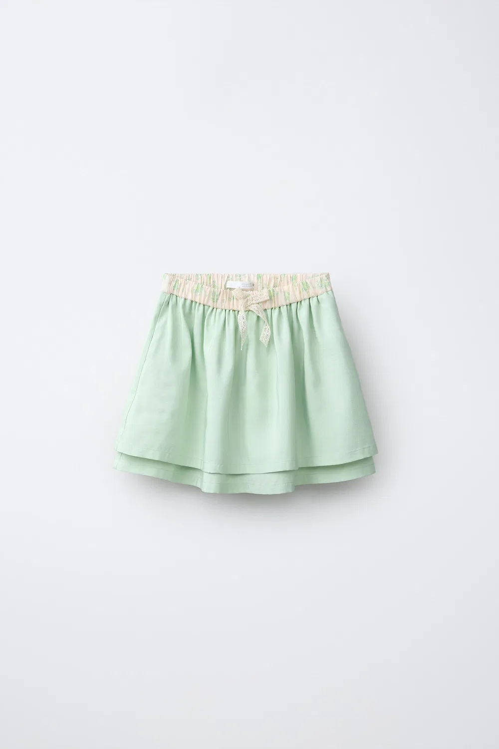 Юбка из тафты с декоративной отделкой на талии ZARA, Light Lime Green