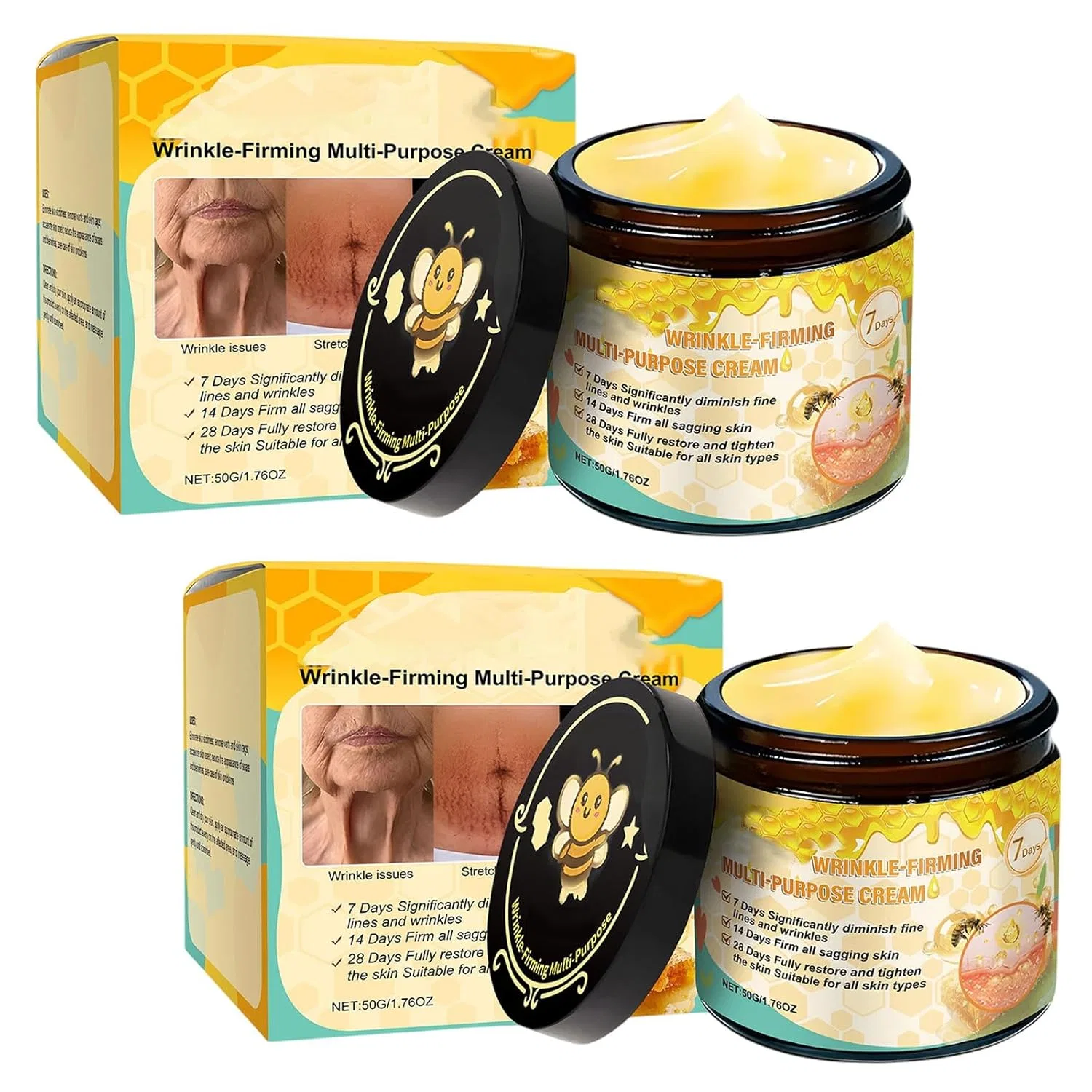Крем для лица Bee Venom Anti-Wrinkle, Generisch, 2 шт, 50 мл