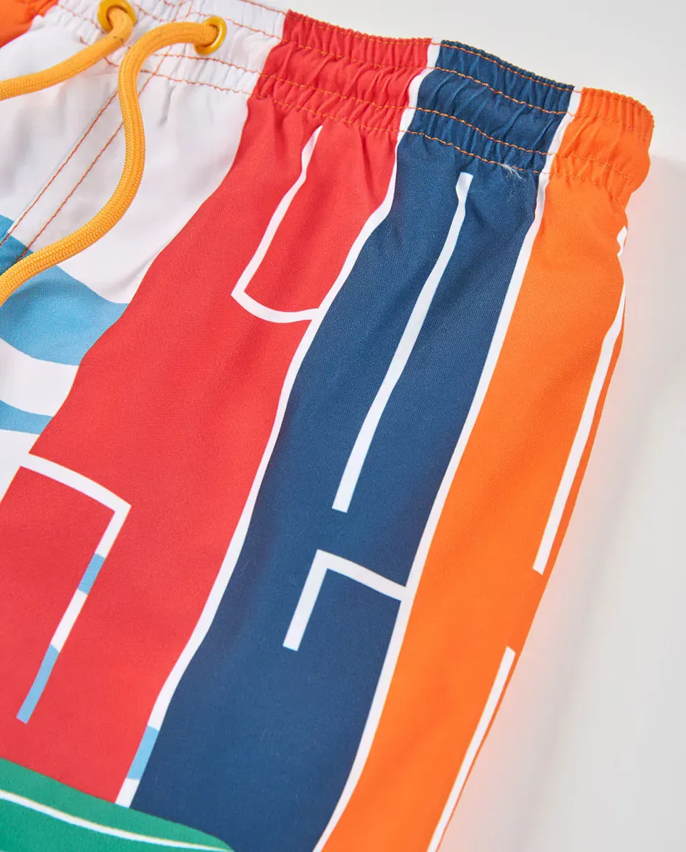 Детские плавки для мальчиков с принтом Recycled Fabric Swim Trunks Boboli, Multicolor — фото 2