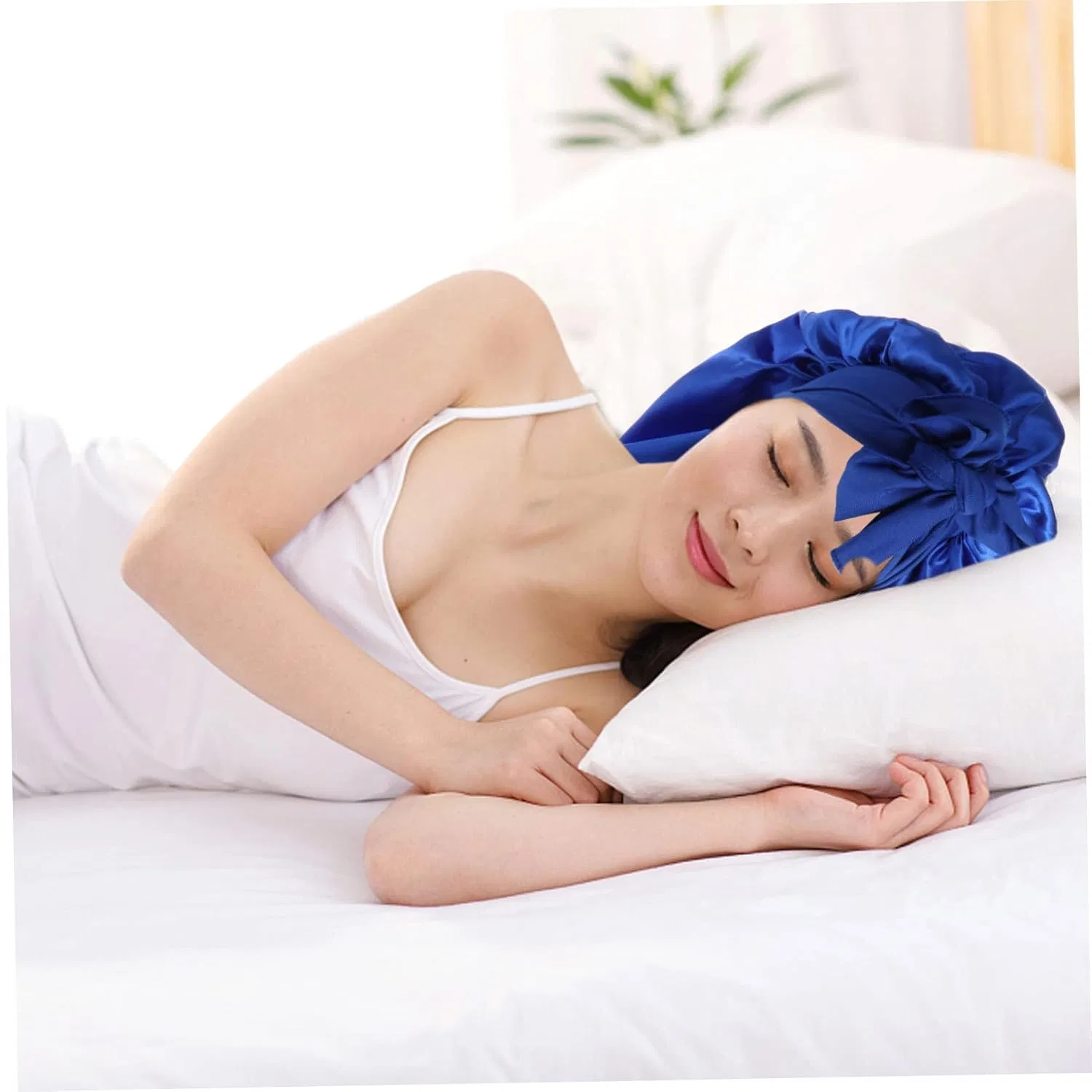 Шапочка для душа атласная 3 шт, FRCOLOR, 70x32 см, Royal blue — фото 3