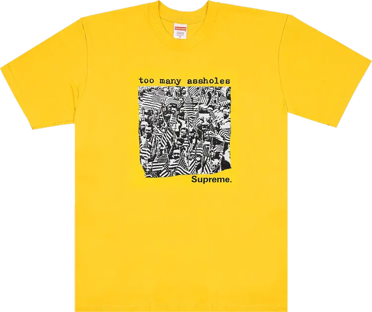 

Футболка Supreme Too Many Assholes Tee 'Yellow', желтый