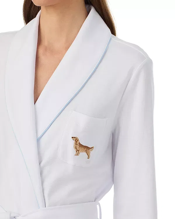 Женский халат с шальным воротником Ralph Lauren, белый — фото 2