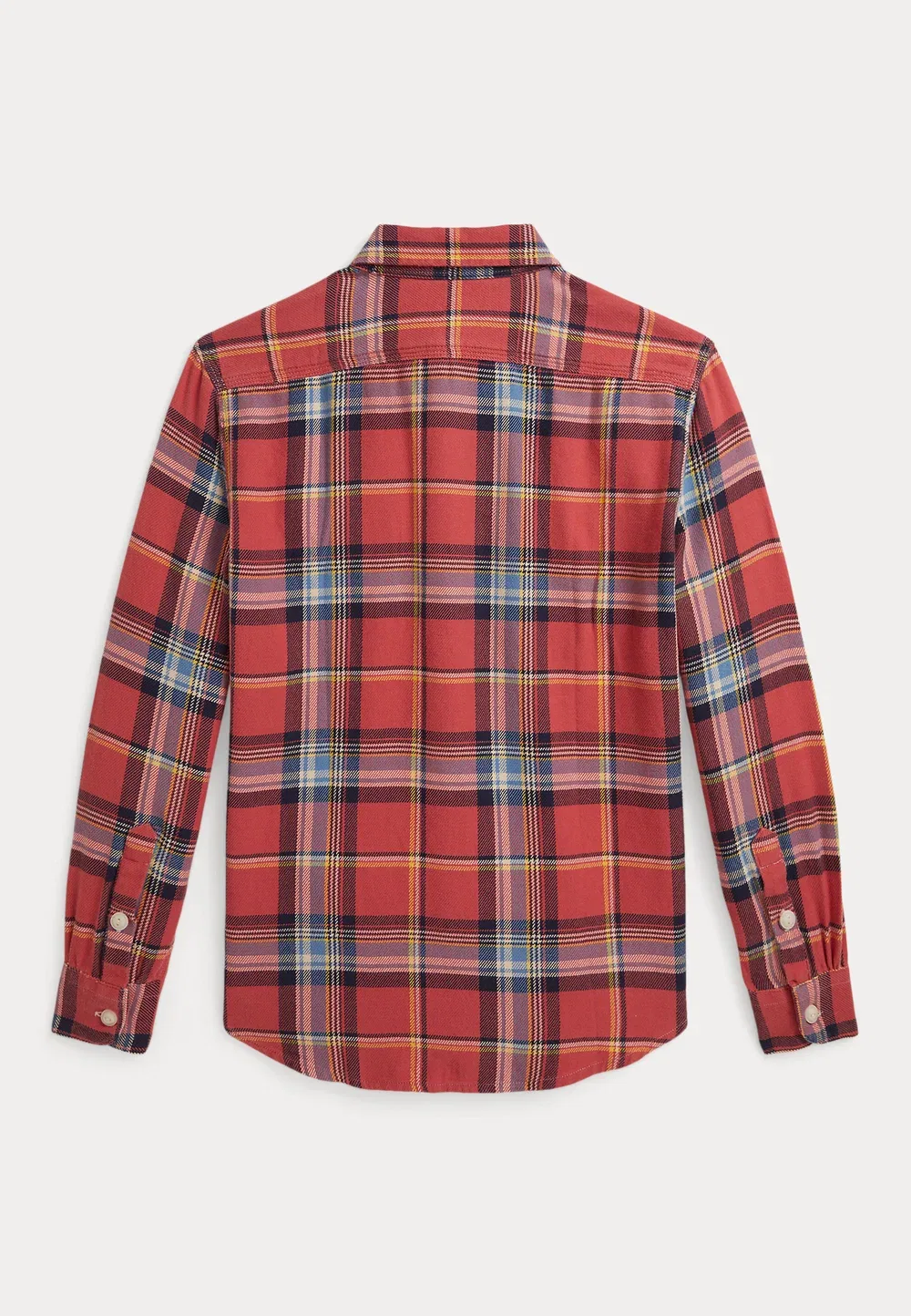 Рубашка из хлопковой фланели в клетку, размер 7-14 лет Polo Ralph Lauren, Red/Blue — фото 2