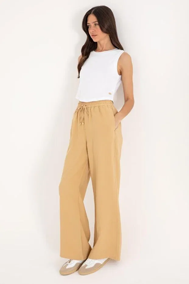 Женские широкие брюки U.S. Polo Assn., Camel