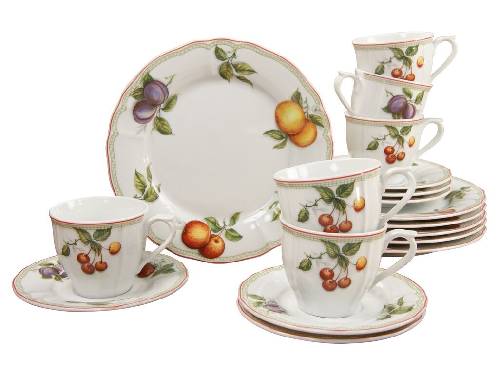 

CreaTable, 17030, Flora Orchard, кофейный сервиз 18 предм., фарфор, белый