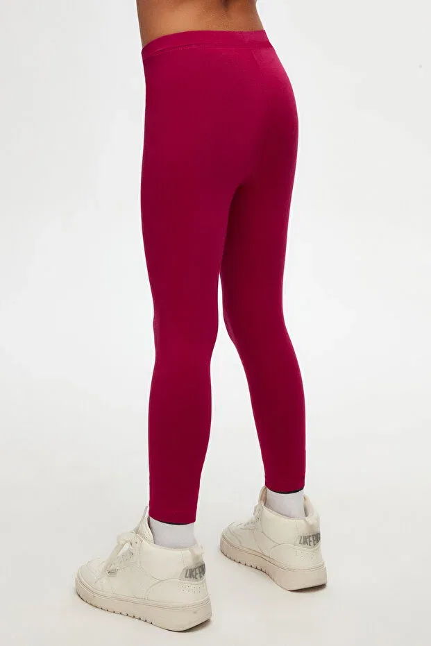 Детские леггинсы для девочек однотонные Basics Lovetti, Crimson — фото 4