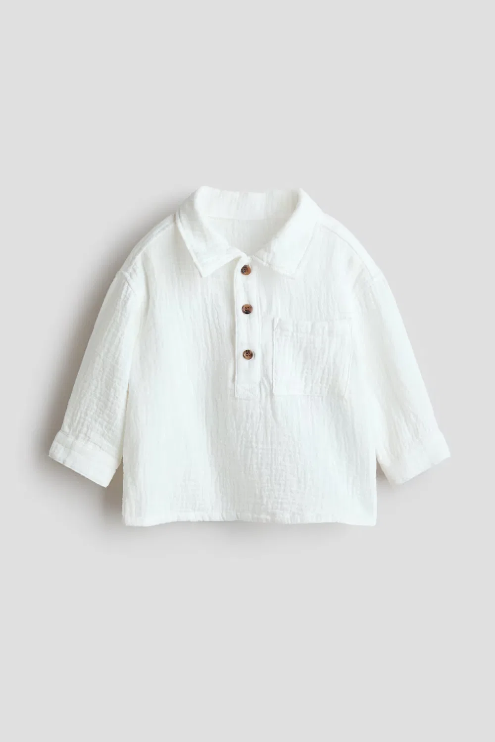 Рубашка из хлопчатобумажной ткани H&M, Weiß