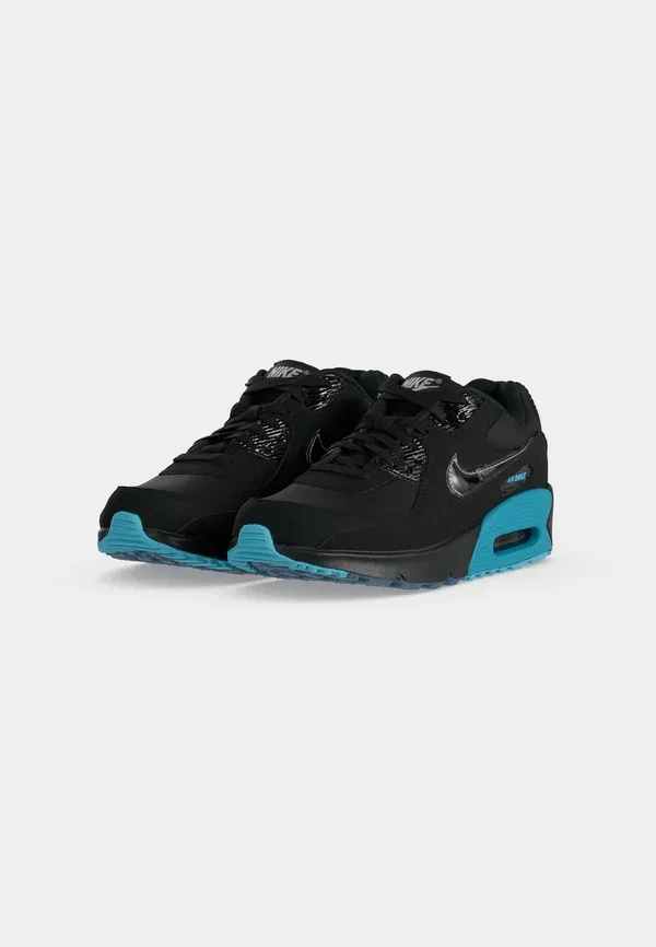 Кроссовки с вырезами Air Max 90 SE Unisex Nike Sportswear, Chrome, Gamma Blue, Ice, черный/синий — фото 3