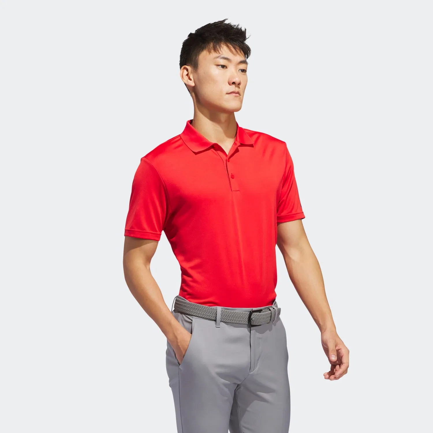 Мужское поло для гольфа с приталенным кроем Adidas Performance, Collegiate Red — фото 2