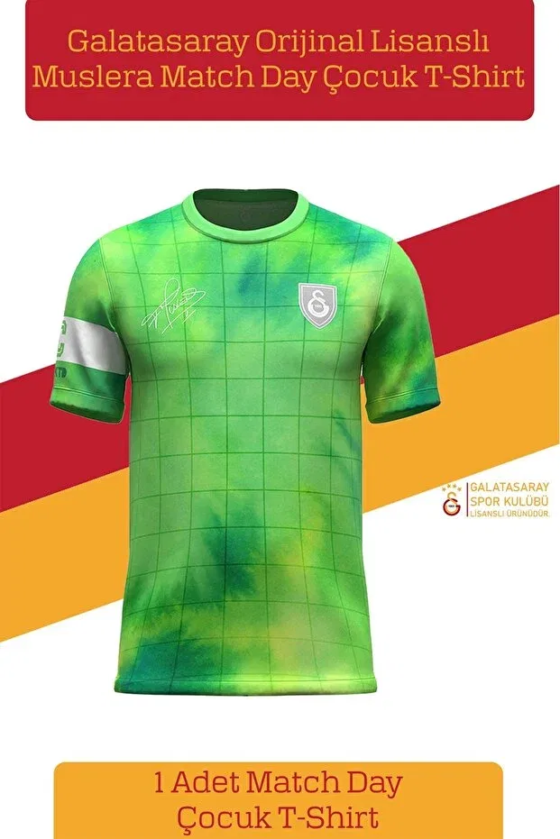 Детская футболка с коротким рукавом с принтом Galatasaray, Jersey Metin Oktay Bracelet Green — фото 2