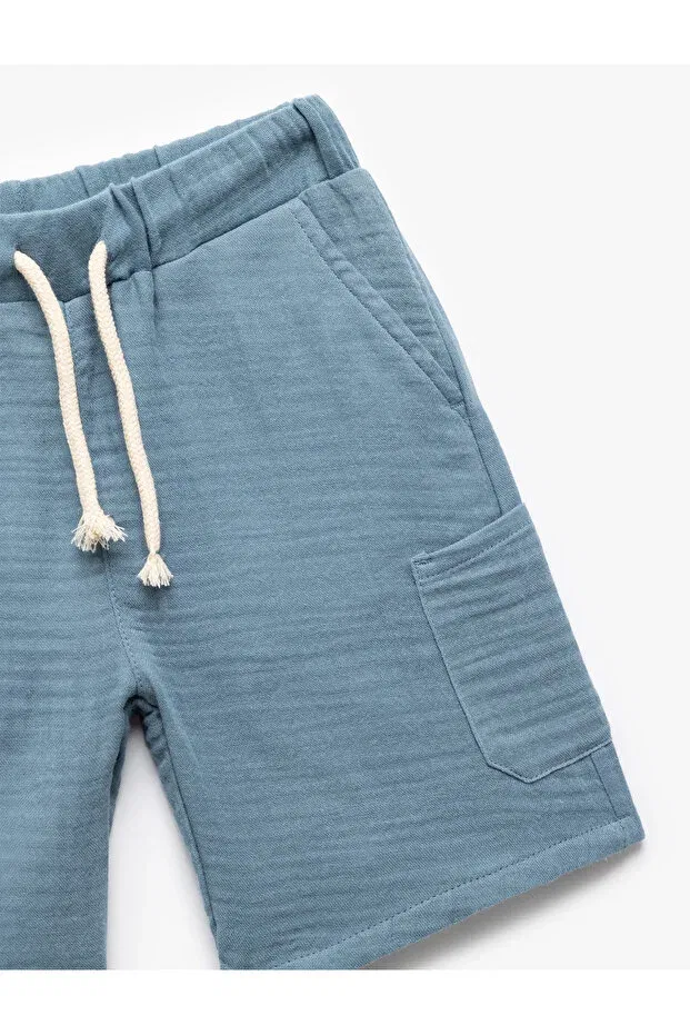 Детские шорты для мальчиков хлопковые Basics Koton, Blue — фото 3