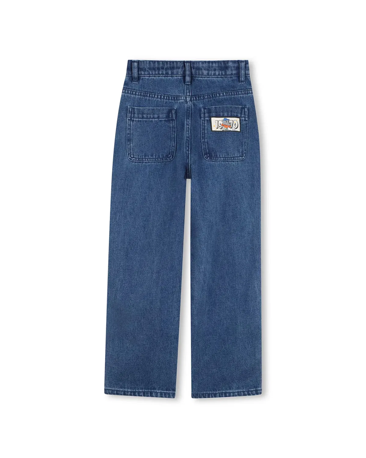 Детские джинсы для мальчиков хлопковые Vaquero de niño liso Kenzo Kids, Azul — фото 3