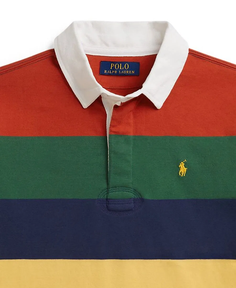 Рубашка-регби в полоску с длинным рукавом Polo Ralph Lauren, Post Red Multi — фото 3
