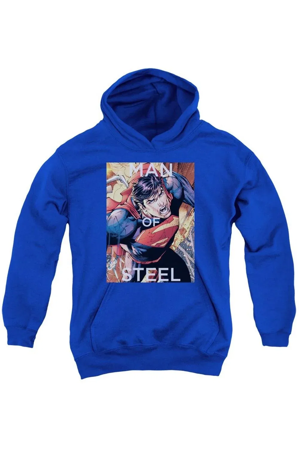 Детское худи для мальчиков с капюшоном с принтом Superman Flight Of Steel Gildan, Royal Blue