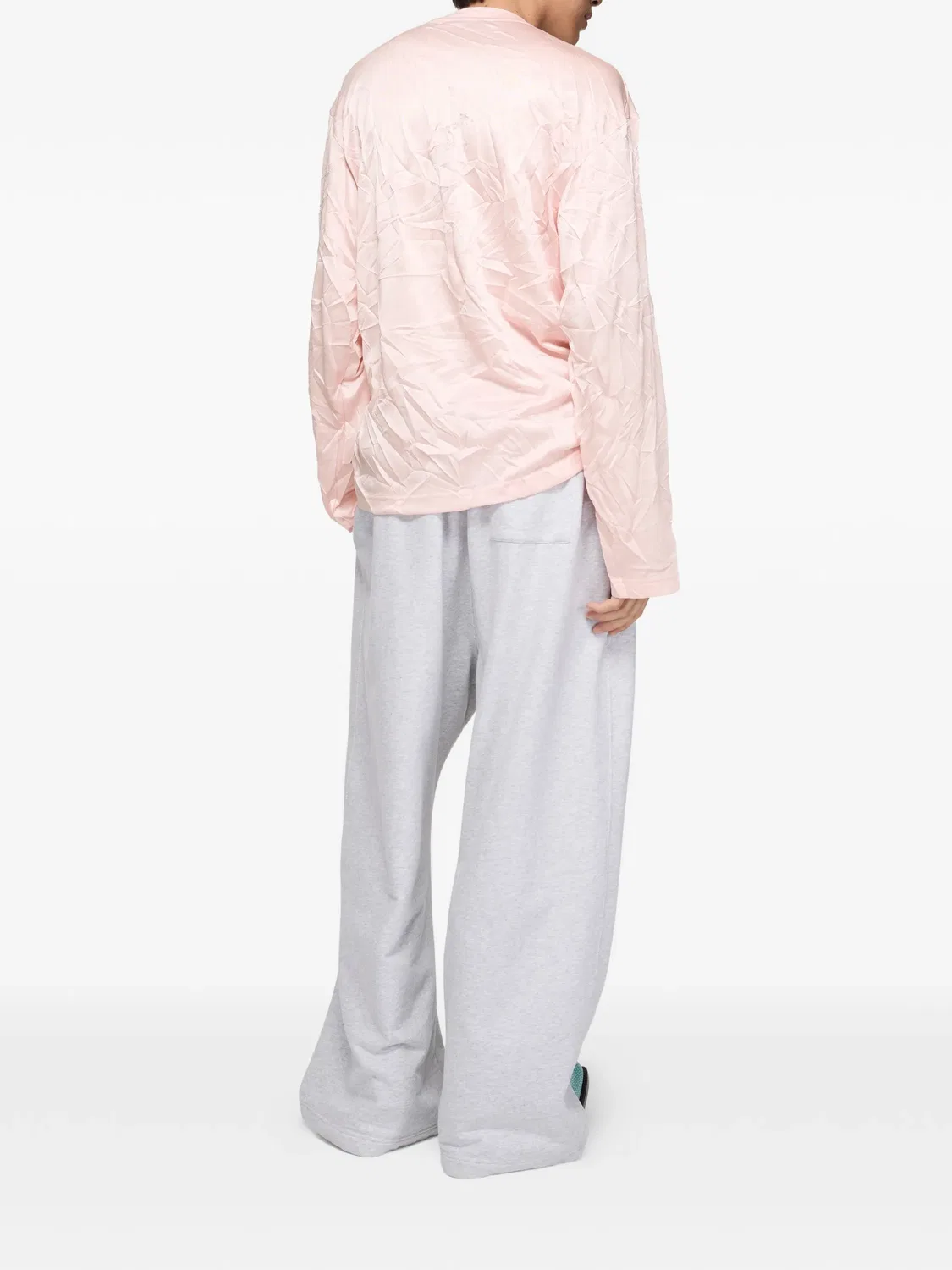 Футболка с длинными рукавами с эффектом морщин Acne Studios, розовый — фото 4